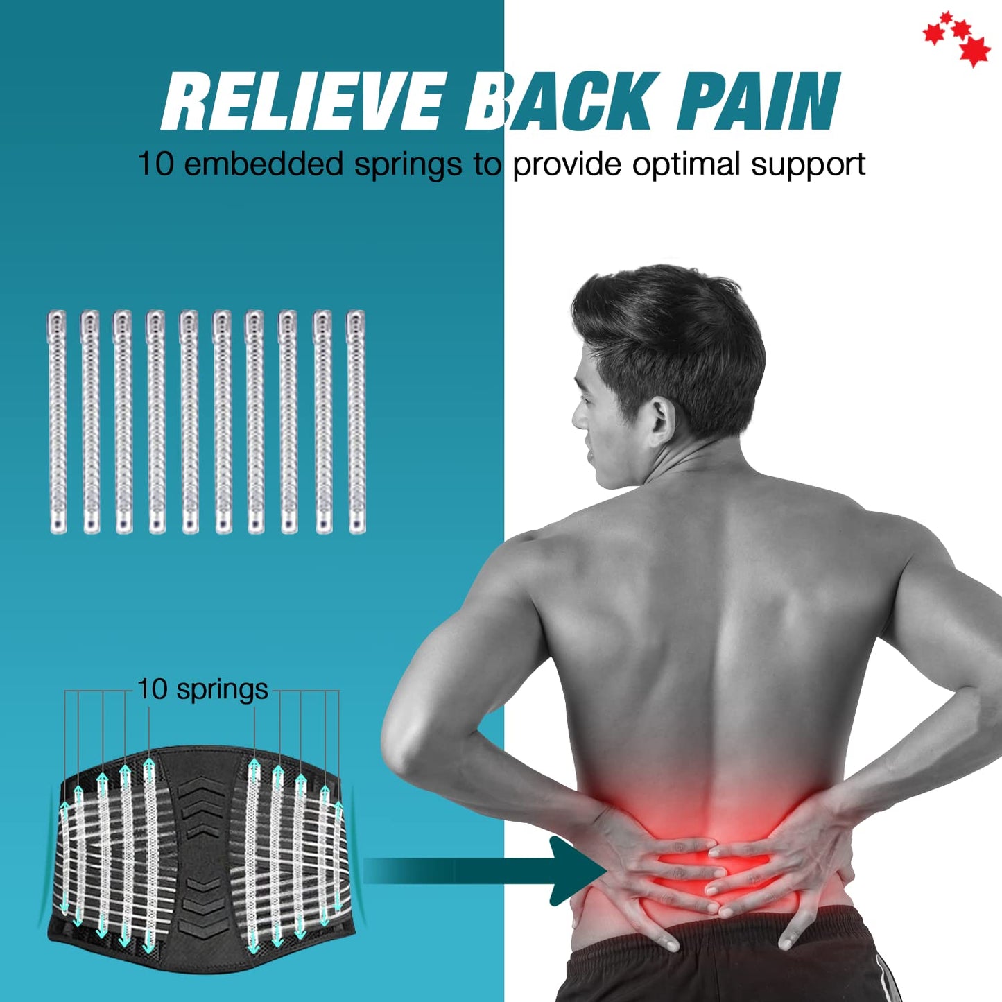 M23B  Back brace lower back waist brace  back supports for working  pain relief